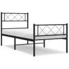 Vidaxl Estructura De Cama Con Cabecero Y Estribo Metal Negro 100x190cm