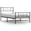 Vidaxl Estructura De Cama Con Cabecero Y Estribo Metal Negro 90x190 Cm