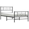 Vidaxl Estructura De Cama Con Cabecero Y Estribo Metal Negro 90x190 Cm