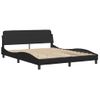 Vidaxl Estructura De Cama Con Cabecero Cuero Sintético Negro 160x200cm