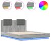 Vidaxl Estructura Cama Con Cabecero Luces Led Gris Sonoma 120x190 Cm