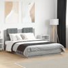 Vidaxl Estructura Cama Con Cabecero Luces Led Gris Sonoma 120x190 Cm