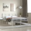 Vidaxl Estructura Cama Metal Con Cabecero Y Estribo Blanco 140x200 Cm