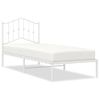 Vidaxl Estructura De Cama De Metal Con Cabecero Blanco 75x190 Cm