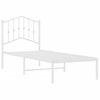 Vidaxl Estructura De Cama De Metal Con Cabecero Blanco 75x190 Cm