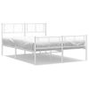 Vidaxl Estructura Cama Metal Cabecero Y Estribo Blanco 140x190 Cm