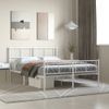 Vidaxl Estructura Cama Metal Cabecero Y Estribo Blanco 140x190 Cm