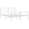 Vidaxl Estructura Cama Metal Cabecero Y Estribo Blanco 140x190 Cm