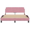 Vidaxl Estructura De Cama Con Cabecero De Terciopelo Rosa 140x190 Cm