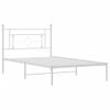 Vidaxl Estructura De Cama De Metal Con Cabecero Blanco 107x203 Cm