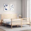 Vidaxl Estructura De Cama De Matrimonio Con Cabecero Madera Maciza Marrón