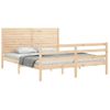 Vidaxl Estructura De Cama De Matrimonio Con Cabecero Madera Maciza Marrón