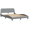 Vidaxl Estructura De Cama Con Cabecero De Tela Gris Claro 140x190 Cm