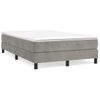 Vidaxl Cama Box Spring Con Colchón Terciopelo Gris Claro 120x190 Cm