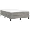 Vidaxl Cama Box Spring Con Colchón Terciopelo Gris Claro 120x190 Cm