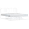 Vidaxl Estructura De Cama De Metal Con Cabecero Blanco 183x213 Cm