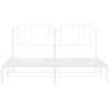 Vidaxl Estructura De Cama De Metal Con Cabecero Blanco 183x213 Cm