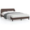 Vidaxl Estructura De Cama Cabecero Cuero Sintético Marrón 140x200 Cm