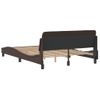 Vidaxl Estructura De Cama Cabecero Cuero Sintético Marrón 140x200 Cm