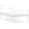 Vidaxl Estructura Cama Metal Con Cabecero Y Pie Cama Blanca 80x200 Cm