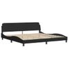 Vidaxl Estructura De Cama Con Cabecero De Tela Negro 200x200 Cm