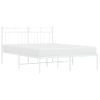 Vidaxl Estructura De Cama De Metal Con Cabecero Blanca 135x190 Cm