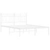 Vidaxl Estructura De Cama De Metal Con Cabecero Blanca 135x190 Cm