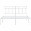 Vidaxl Estructura De Cama De Metal Con Cabecero Blanca 135x190 Cm