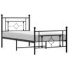 Vidaxl Estructura De Cama Con Cabecero Y Estribo Metal Negro 90x200 Cm