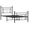 Vidaxl Estructura De Cama Con Cabecero Y Estribo Metal Negro 90x200 Cm