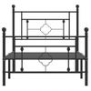 Vidaxl Estructura De Cama Con Cabecero Y Estribo Metal Negro 90x200 Cm