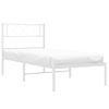 Vidaxl Estructura De Cama De Metal Con Cabecero Blanco 80x200 Cm