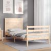 Vidaxl Estructura De Cama Individual Con Cabecero Madera Maciza Marrón