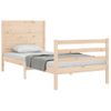 Vidaxl Estructura De Cama Individual Con Cabecero Madera Maciza Marrón