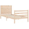 Vidaxl Estructura De Cama Individual Con Cabecero Madera Maciza Marrón