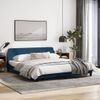 Vidaxl Estructura De Cama Con Cabecero De Tela Azul 180x200 Cm