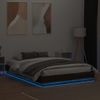 Vidaxl Estructura De Cama Con Luces Led Roble Marrón 160x200 Cm