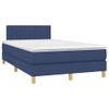 Vidaxl Cama Box Spring Con Colchón Y Luces Led Tela Azul 120x190 Cm