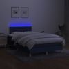 Vidaxl Cama Box Spring Con Colchón Y Luces Led Tela Azul 120x190 Cm