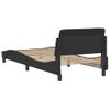 Vidaxl Estructura De Cama Con Cabecero Cuero Sintético Negro 90x190 Cm