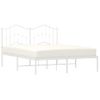 Vidaxl Estructura De Cama De Metal Con Cabecero Blanca 135x190 Cm