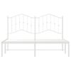 Vidaxl Estructura De Cama De Metal Con Cabecero Blanca 135x190 Cm