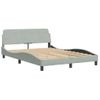 Vidaxl Estructura De Cama Con Cabecero Terciopelo Gris Claro 140x190cm