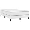 Vidaxl Cama Box Spring Con Colchón Cuero Sintético Blanco 120x190 Cm