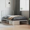 Vidaxl Estructura De Cama De Metal Con Cabecero Blanco 107x203 Cm