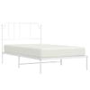 Vidaxl Estructura De Cama De Metal Con Cabecero Blanco 107x203 Cm