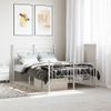 Vidaxl Estructura Cama Metal Con Cabecero Y Estribo Blanco 120x200 Cm