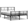 Vidaxl Estructura De Cama Cabecero Y Estribo Metal Negro 140x190 Cm