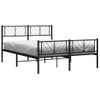 Vidaxl Estructura De Cama Cabecero Y Estribo Metal Negro 140x190 Cm