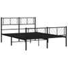 Vidaxl Estructura De Cama Cabecero Y Estribo Metal Negro 140x190 Cm